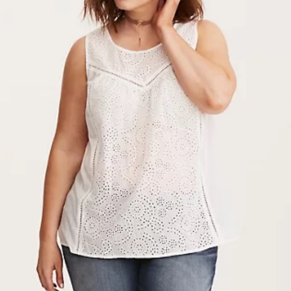 Torrid Eyelet Voile Tank Top